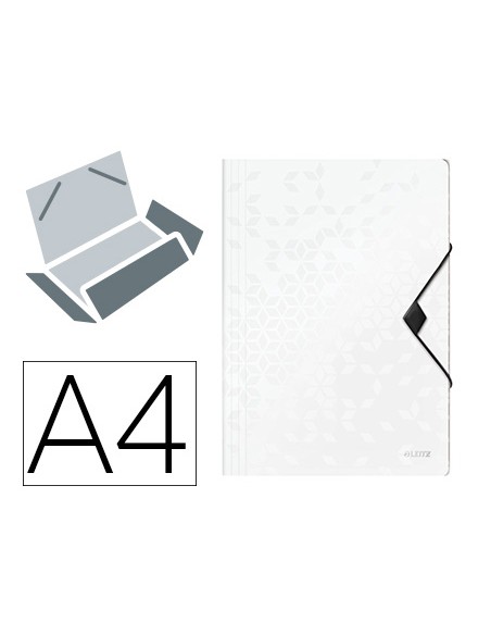 Carpeta leitz wow gomas solapas polipropileno din a4 color blanco