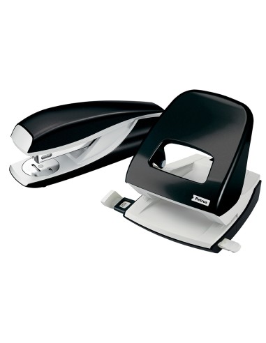 Grapadora petrus 635 wow negra metalizada capacidad 30 hojas