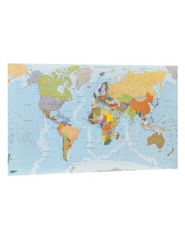 Mapa mural faibo planisferio plastificado enrollado 83x138 cm