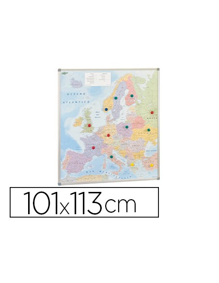 Mapa mural faibo europa politico magnetico marco de aluminio con cantoneras de proteccion 113x101 cm Mapa mural faibo europa politico magnetico marco de aluminio con cantoneras de proteccion 113x101 cm