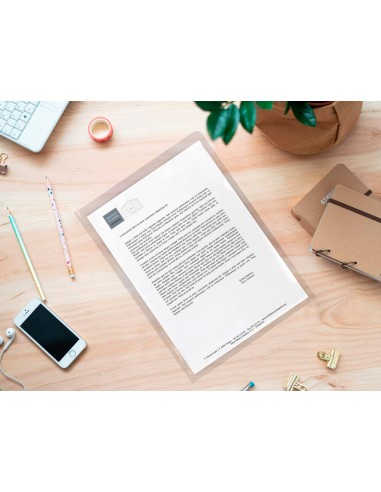 Carpeta dossier unero plastico q connect folio 120 micras transparente