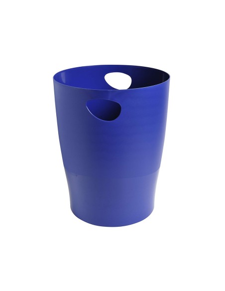 Papelera plastico exacompta ecoblack azul 15 litros