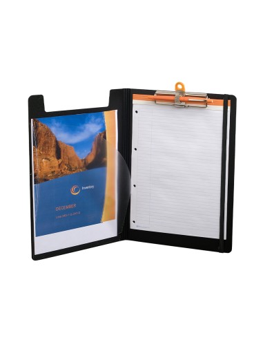 Carpeta exacompta exactive con tapa polipropileno negro con pinza y portaboligrafo din a4