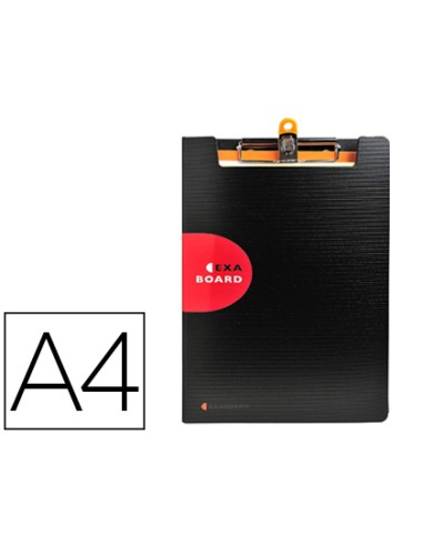 Carpeta exacompta exactive con tapa polipropileno negro con pinza y portaboligrafo din a4