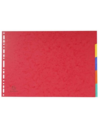 Separador exacompta cartulina brillo juego de 5 separadores din a3 apaisado multitaladro