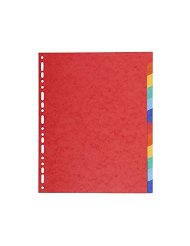 Separador exacompta cartulina brillo juego de 12 separadores din a4 multitaladro