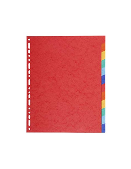 Separador exacompta cartulina brillo juego de 12 separadores din a4 multitaladro