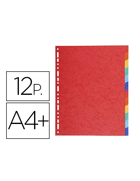 Separador exacompta cartulina brillo juego de 12 separadores din a4 multitaladro