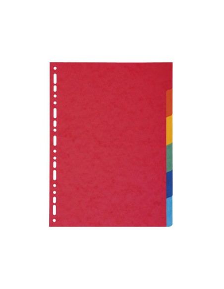 Separador exacompta cartulina brillo juego de 6 separadores din a4 multitaladro