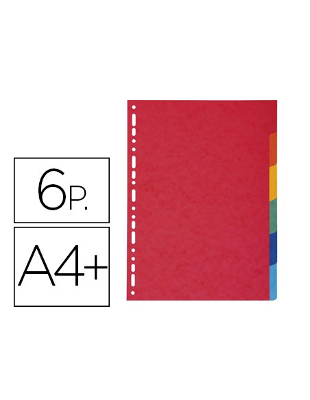 Separador exacompta cartulina brillo juego de 6 separadores din a4 multitaladro