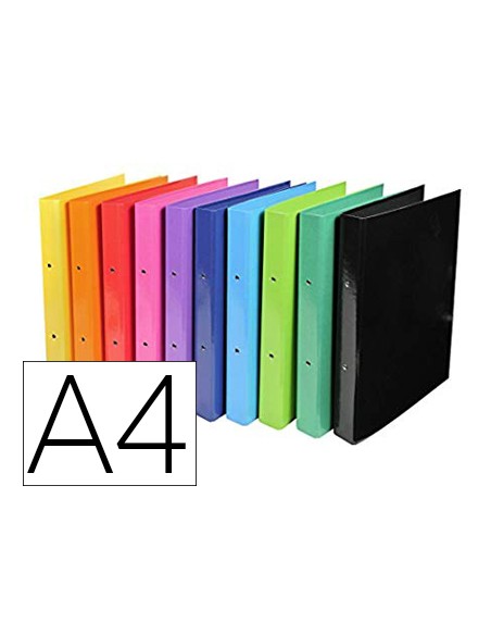 Carpeta exacompta iderama 2 anillas 30 mm din a4 carton forrado pvc colores surtidos
