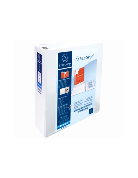 Carpeta exacompta canguro 4 anillas 60 mm din a4 carton forrado polipropileno personalizable 3 bolsillos