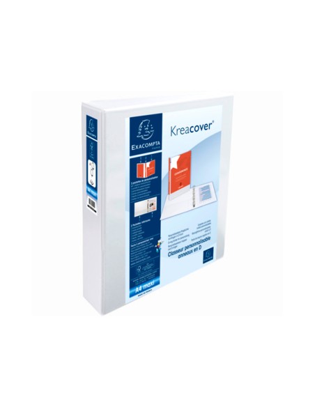 Carpeta exacompta canguro 4 anillas 50 mm din a4 carton forrado polipropileno personalizable 3 bolsillos