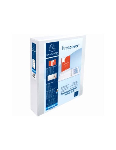 Carpeta exacompta canguro 4 anillas 40 mm din a4 carton forrado polipropileno personalizable 3 bolsillos