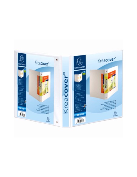 Carpeta exacompta canguro 4 anillas 30 mm din a4 carton forrado polipropileno personalizable 3 bolsillos