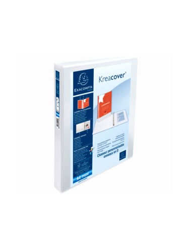 Carpeta exacompta canguro 4 anillas 30 mm din a4 carton forrado polipropileno personalizable 3 bolsillos