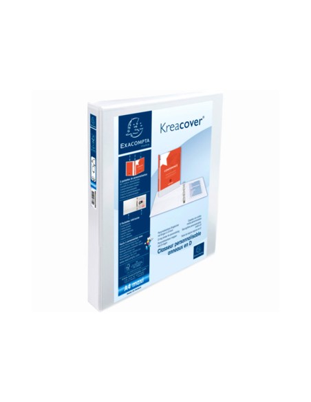Carpeta exacompta canguro 4 anillas 30 mm din a4 carton forrado polipropileno personalizable 3 bolsillos