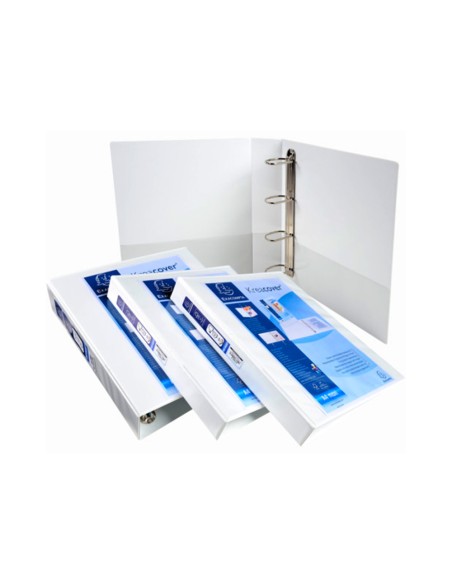 Carpeta exacompta canguro 4 anillas 16 mm din a4 carton forrado polipropileno personalizable 3 bolsillos