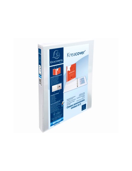 Carpeta exacompta canguro 4 anillas 16 mm din a4 carton forrado polipropileno personalizable 3 bolsillos