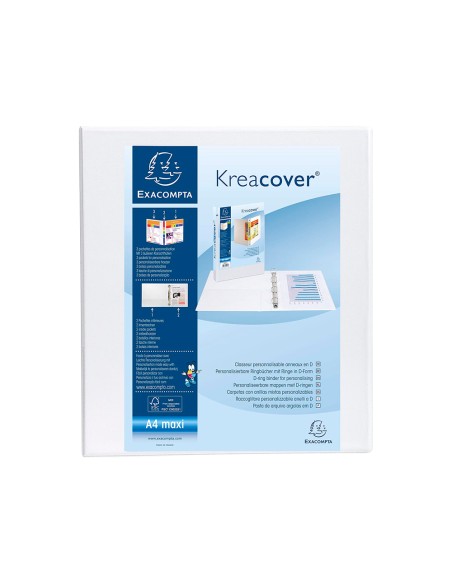 Carpeta exacompta canguro 2 anillas 40 mm din a4 carton forrado polipropileno personalizable 3 bolsillos