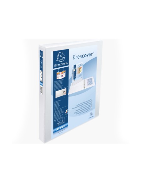 Carpeta exacompta canguro 2 anillas 30 mm din a4 carton forrado polipropileno personalizable 3 bolsillos