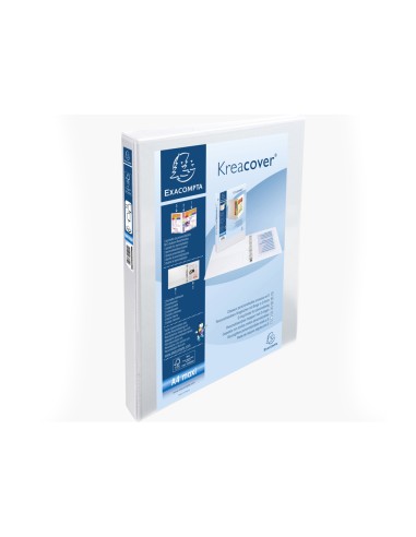 Carpeta exacompta canguro 2 anillas 16 mm din a4 carton forrado polipropileno personalizable 3 bolsillos