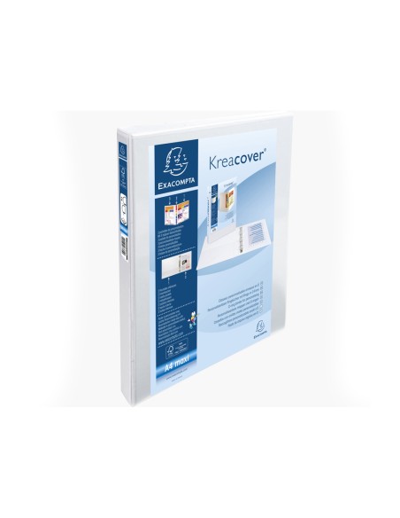 Carpeta exacompta canguro 2 anillas 16 mm din a4 carton forrado polipropileno personalizable 3 bolsillos