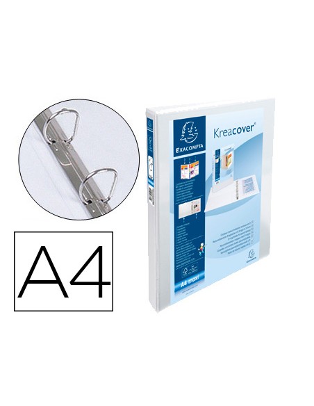 Carpeta exacompta canguro 2 anillas 16 mm din a4 carton forrado polipropileno personalizable 3 bolsillos