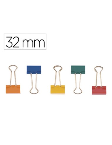 Pinza metalica q connect reversible n3 32 mm caja de 10 unidades colores surtidos