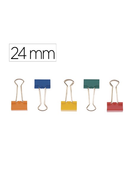 Pinza metalica q connect reversible n2 24 mm caja de 10 unidades colores surtidos