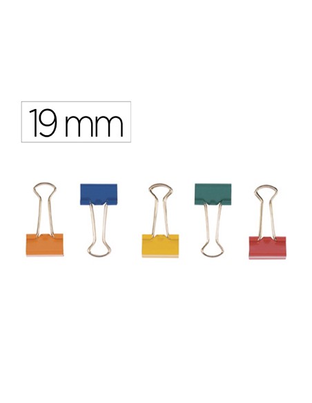 Pinza metalica q connect reversible n1 19 mm caja de 10 unidades colores surtidos