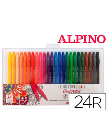 Rotulador alpino dual artist color experience estuche de 24unidades colores surtidos