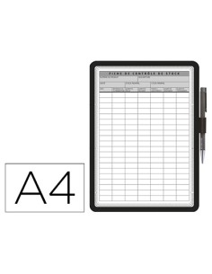 Marco porta anuncios tarifold magneto din a4 dorso adhesivo removible con portaboligrafo color negro