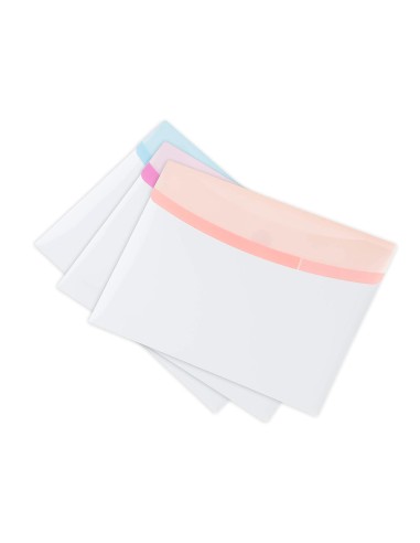 Carpeta tarifold portadocumentos color dream polipropileno din a5 velcro colores pastel pack 6 unidades