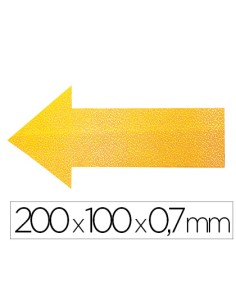 Simbolo adhesivo durable pvc forma de flecha para delimitacion suelo amarillo 200x100x07 mm pack de 10