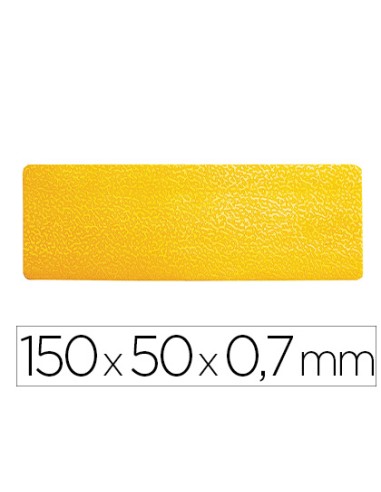 Simbolo adhesivo durable pvc forma de linea para delimitacion suelo amarillo 150x50x07 mm pack de 10