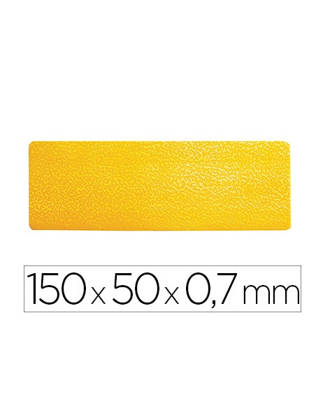 Simbolo adhesivo durable pvc forma de linea para delimitacion suelo amarillo 150x50x07 mm pack de 10