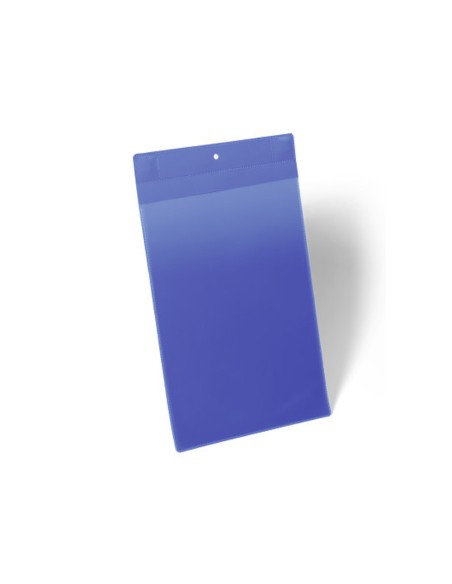 Funda durable magnetica 210x297 mm plastico azul ventana transparente pack de 10 unidades