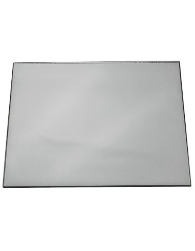 Vade sobremesa durable negro con tapa transparente 70x50 cm