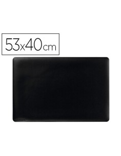 Vade sobremesa durable negro antideslizante contorneado 53x40 cm