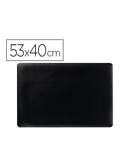 Vade sobremesa durable negro antideslizante contorneado 53x40 cm