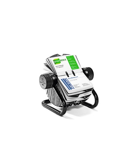 Tarjetero duraclip visifix rotatorio 200 fundas para 400 tarjetas 72x104 mm incluye separador az