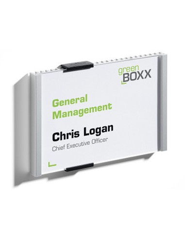 Identificador portanombre durable aluminio placa acrilica antirreflectante para puertas 149x1055 mm