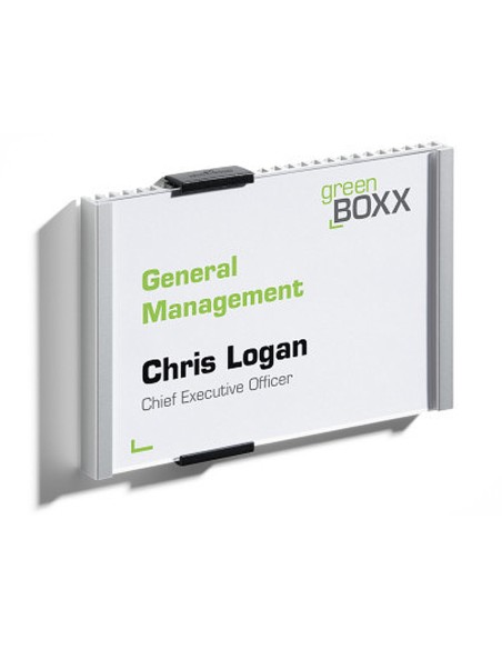 Identificador portanombre durable aluminio placa acrilica antirreflectante para puertas 149x1055 mm