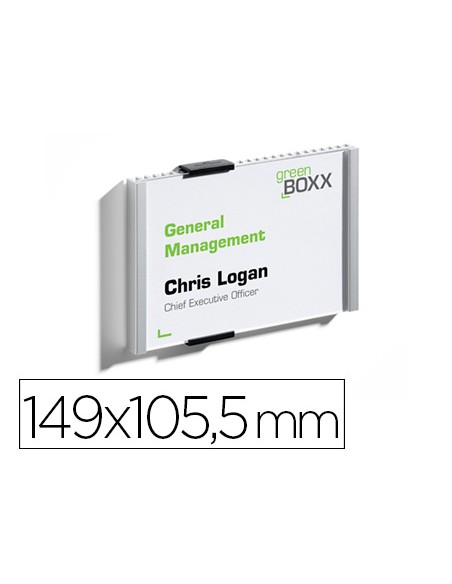 Identificador portanombre durable aluminio placa acrilica antirreflectante para puertas 149x1055 mm