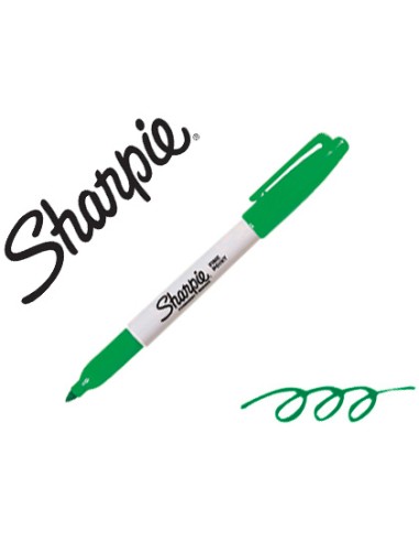 Rotulador sharpie permanente punta fina verde