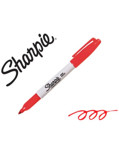 Rotulador sharpie permanente punta fina rojo