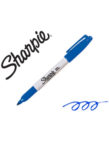 Rotulador sharpie permanente punta fina azul