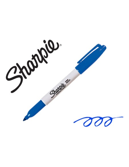 Rotulador sharpie permanente punta fina azul
