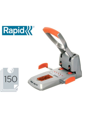 Taladrador rapid hdc150 supreme metalico abs plata naranja capacidad 150 hojas